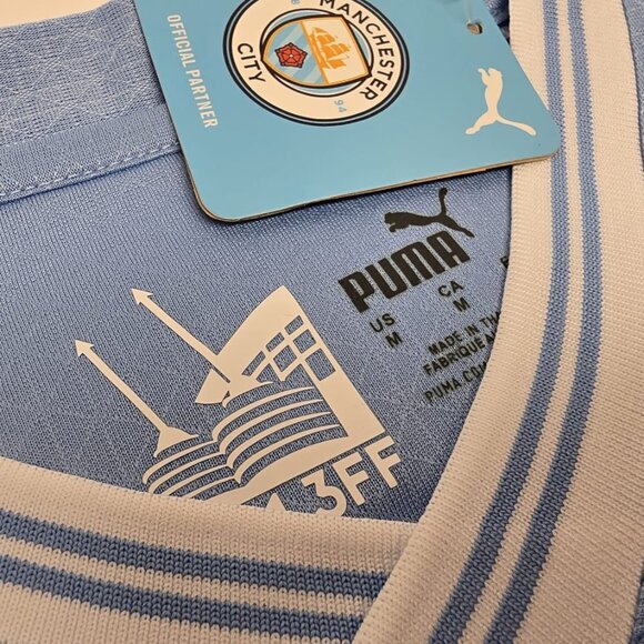 Haaland Manchester City Jersey #9 Blue 23/24 ManCity - Picture 10 of 12